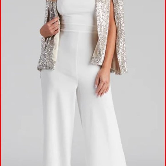 NWT Curtain Call Sequin Knit Cape | Windsor | Champagne | S / M / L - Picture 7 of 8